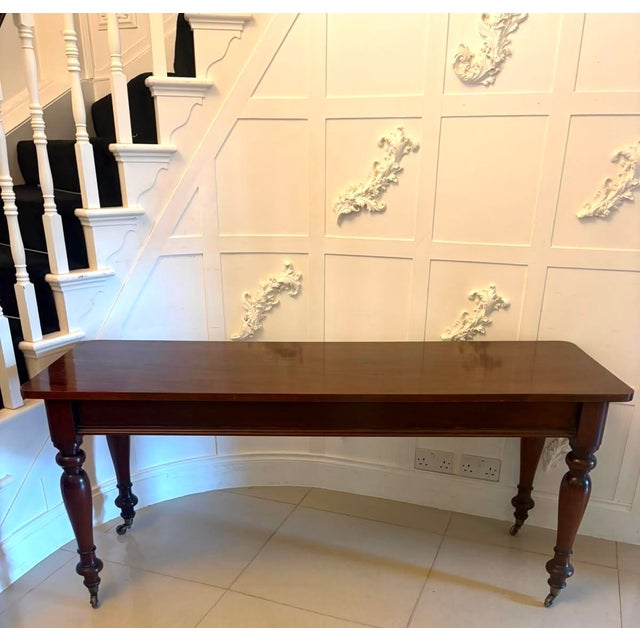 Brown Antique Victorian Figured Mahogany Hall Console Table, 1850s For Sale - Image 8 of 15