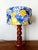 Turned Wood Lamp with Azulejo Lemon-Patterned Lampshade, 1960s For Sale - Image 9 of 9