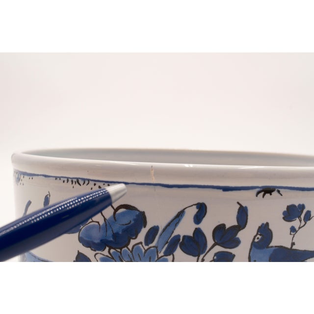 Pair of Royal Delft C-52 Oval Ceramic Jardiniere Planters For Sale - Image 11 of 12