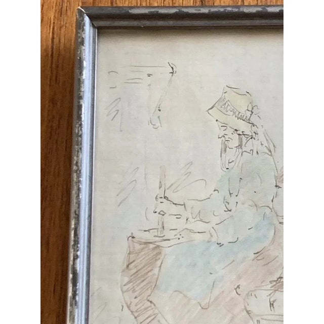 Portrait of Woman, 1945, Watercolor, Framed For Sale - Image 3 of 12