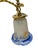 Gold Art Nouveau Brass Table Lamp with Glass Paste Lampshade, 1920s For Sale - Image 8 of 11