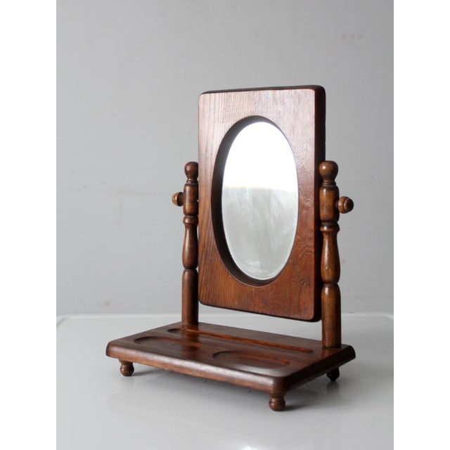 Antique Wooden Vanity Mirror For Sale - Image 4 of 11