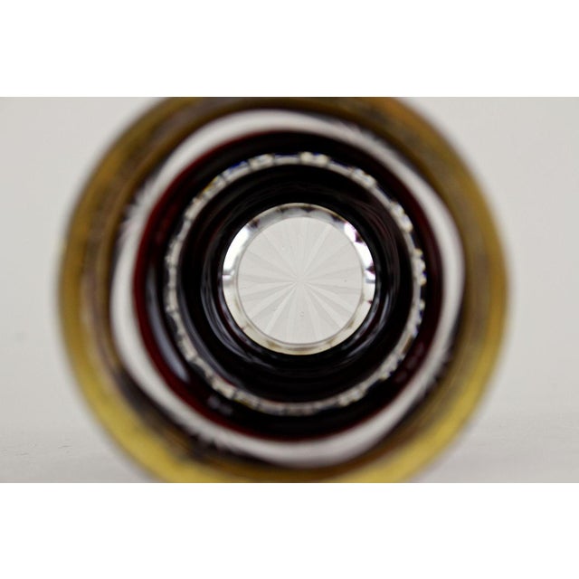 19th Century Biedermeier Ruby Red Overlay Glass Goblet, 1840s For Sale - Image 13 of 18