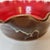 Vintage Handmade Ruffled Ceramic Bowl Red & Brown Drip Glaze Studio Pottery For Sale - Image 4 of 9