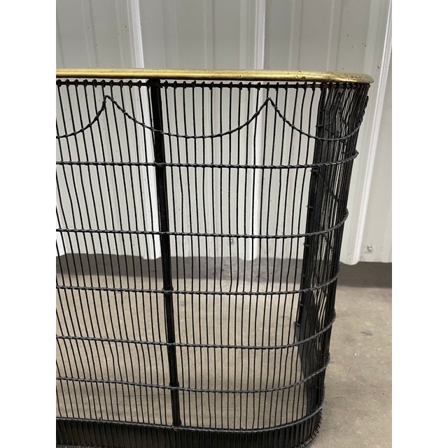 English English Wire Firescreen With Brass Trim For Sale - Image 3 of 5