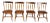 Vintage Set of 4 L. Hitchcock Arrow Back Solid Maple Stenciled Dining Chairs For Sale