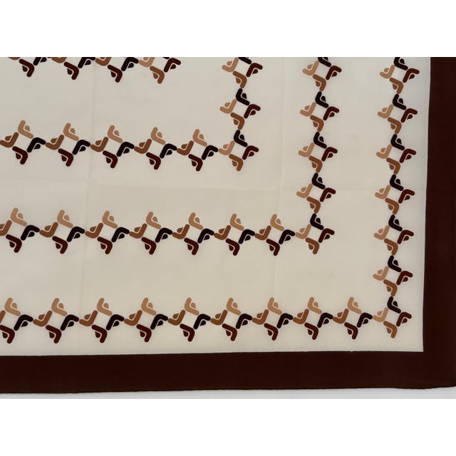 Franzi Silk Scarf Brown and White 1970s For Sale - Image 11 of 12