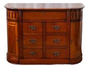 Mid 20th Century Louis XIV Style Demilune Console Cabinet