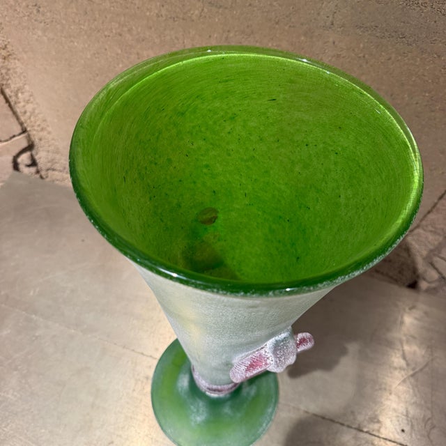 Italian Classic Mid-Century Italian Murano Glass Scavo Vase Decorative For Sale - Image 3 of 12