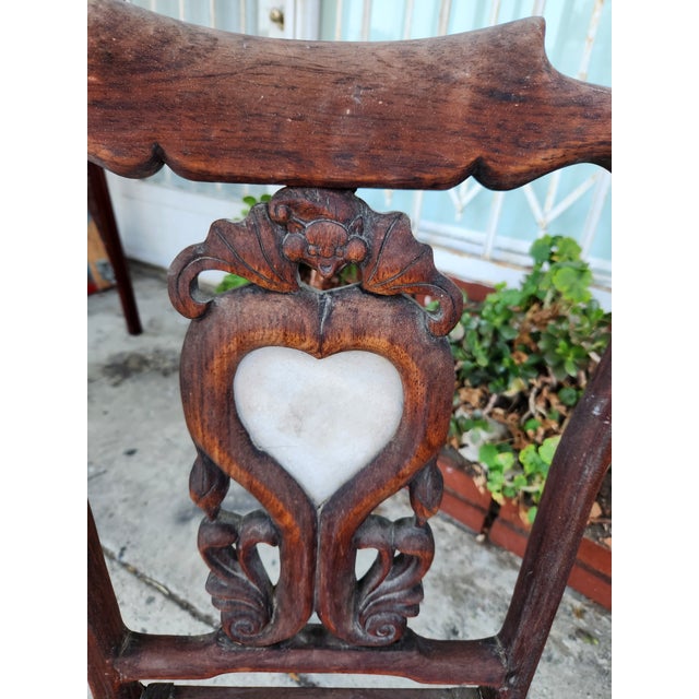 Chinese Pair of Vintage Chinoiserie Chairs For Sale - Image 3 of 11