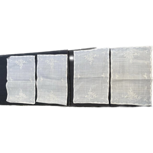 Vintage Linen Rose Embroidered Crochet Placemats- Set of 15 For Sale - Image 9 of 12