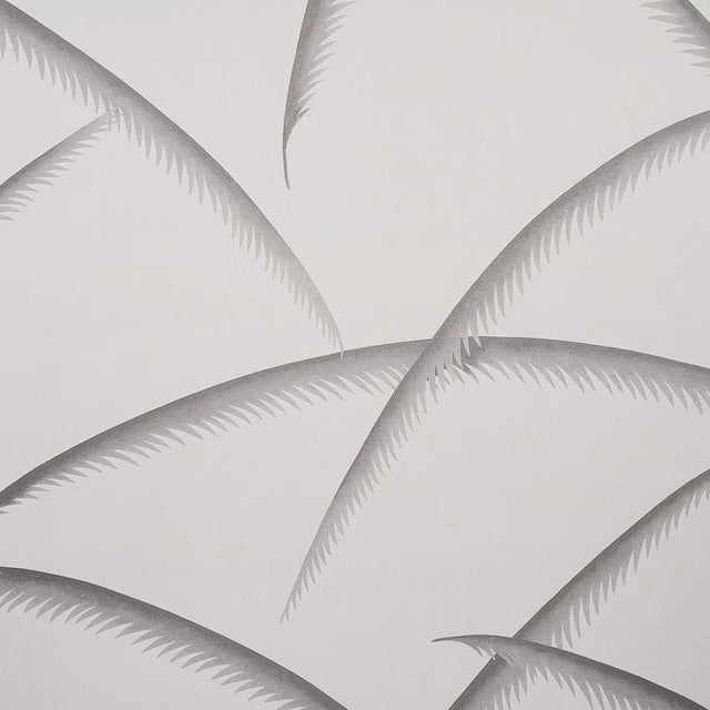 Not Yet Made - Made To Order Schumacher Deco Palms Wallpaper in Charcoal - 10 Yards For Sale - Image 5 of 5