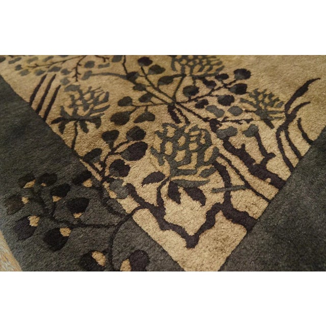 1920s Beige-Brown Floral Modernist Rug Antique Art Deco Runner 2'6'' X 8'10" Carpet For Sale In New York - Image 6 of 9