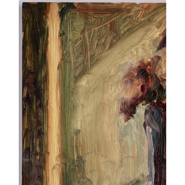 This beautiful oil painting on cradled board is in the style of the impressionist masters with textural brush strokes and...