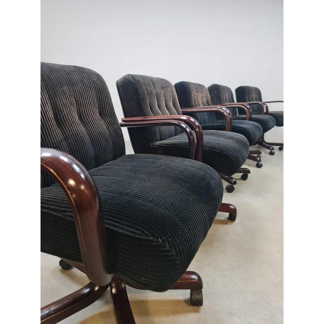 Textile Vintage Swivel Office Desk Chairs, 1970s, Set of 5 For Sale - Image 7 of 7