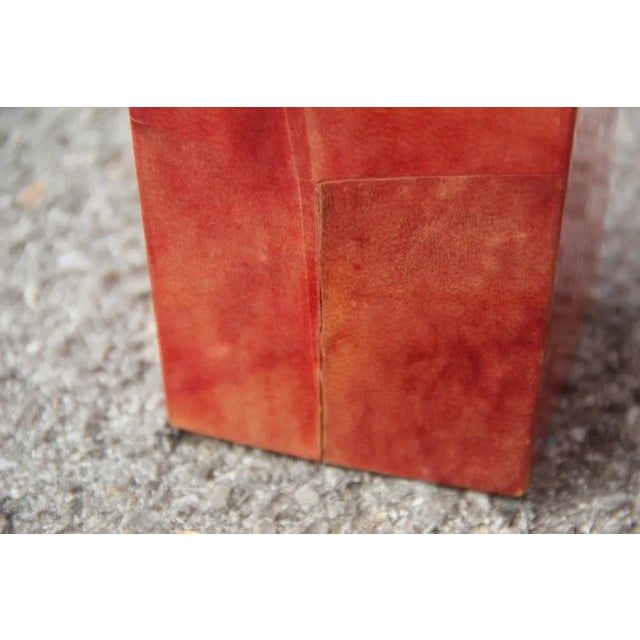 Metal Brass & Goatskin Ice Box and Pitcher by Aldo Tura, 1950s, Set of 2 For Sale - Image 7 of 16