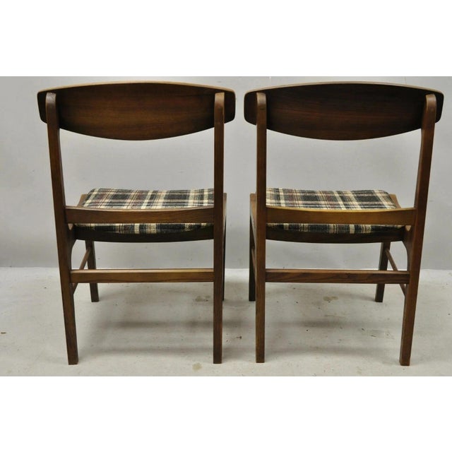Vintage Mid Century Modern Walnut & Oak Sculptural Dining Side Chairs - A Pair For Sale - Image 10 of 11