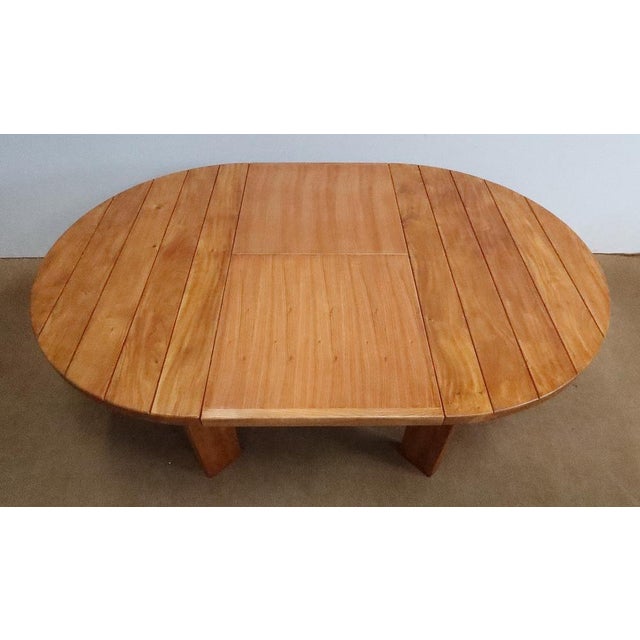 Wood Table with Integrated Extension attributed to Maison Regain, 1980s For Sale - Image 9 of 18
