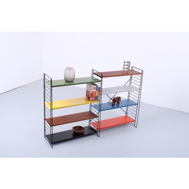 Modular Colored Metal Floor Rack by A. D. Dekker for Tomado, 1950s, Set of 12 For Sale - Image 16 of 17