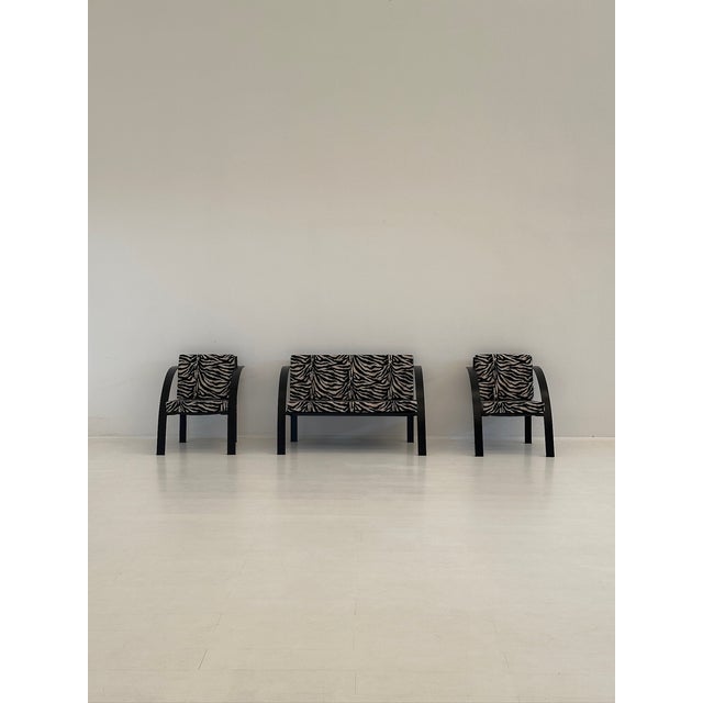 Sofa and Animalier Armchairs with Metal Frames, 1980s, Set of 3 For Sale - Image 15 of 18