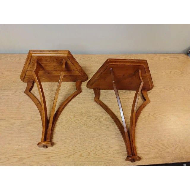 1990s Pair 1990s Wood Wall Shelves For Sale - Image 5 of 9