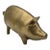 Vintage Contemporary Solid Brass Pig Figurine For Sale