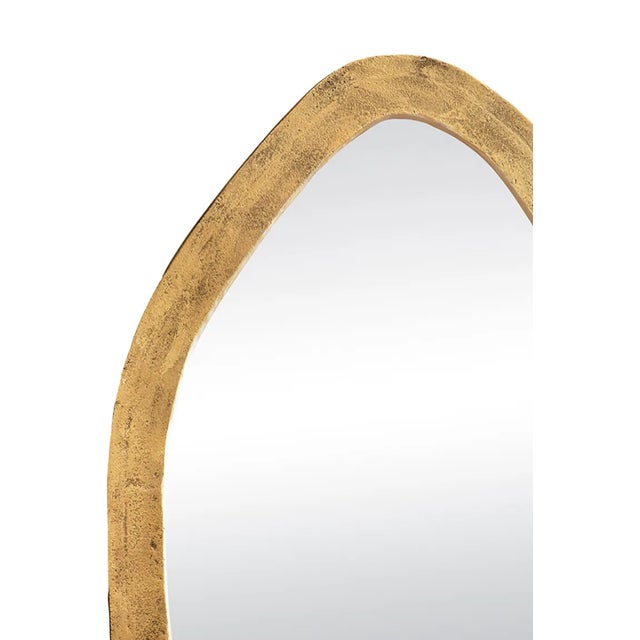 Contemporary Matthew Izzo Home Macy Oval Brass Wall Mirror For Sale - Image 3 of 4