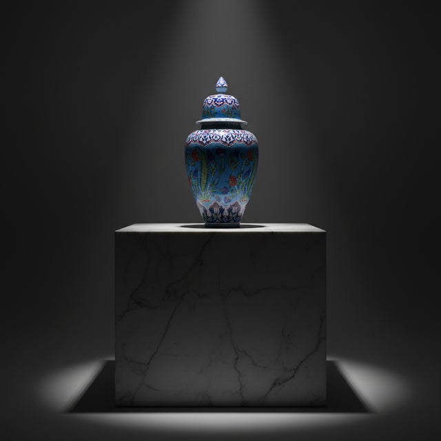 The Azure Garden This Handmade Ceramic Grand Vase is a breath of fresh air. Standing at 60 cm, the “Şah” (Shah) jar breaks...