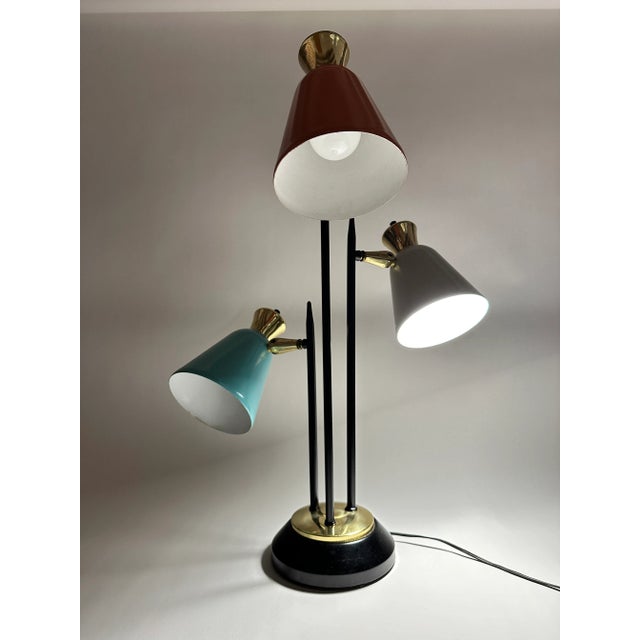 1950's French 3 Arm Table Lamp For Sale In Chicago - Image 6 of 10