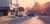 Late Afternoon Stroll by Nate Ross | Oil on Wood Panel Street scene with cars and buildings at sunset. For Sale