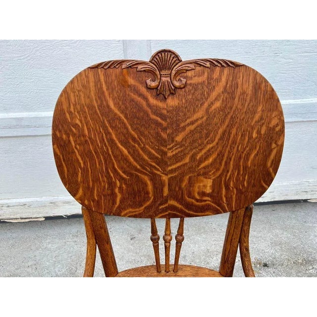 Wood 19th Century Art Nouveau Style Tiger Oak Bentwood Carved Side Chair For Sale - Image 7 of 11