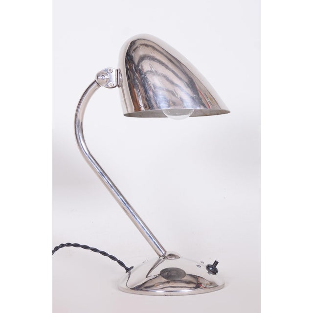 Metal Art Deco Table Lamps in Chrome & Aluminium attributed to Franta Anyz for Napako, Czech, 1930s, Set of 2 For Sale - Image 7 of 15