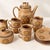 Charming vintage ceramic coffee service dating from the late 1960s to early 1970s, featuring a warm beige and brown glaze...