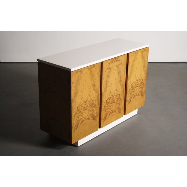 Milo Baughman Burl Wood 2-Tone Credenza Buffet For Sale - Image 11 of 11
