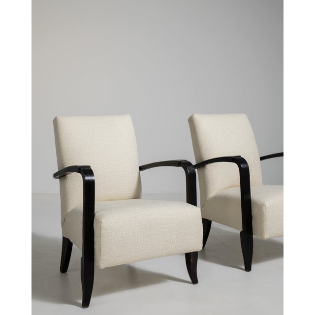 Pair of Art Deco Upholstered Armchairs, Antique, France, Circa 1940 For Sale - Image 12 of 12