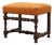 Louis XIII Walnut Stool with Carved Turned Stretchers and Upholstered Seat, France, 1600s For Sale