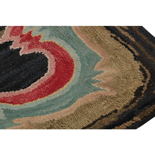 1920s Antique Hooked Rug With Polychromatic Borders, From Rug & Kilim For Sale - Image 5 of 7