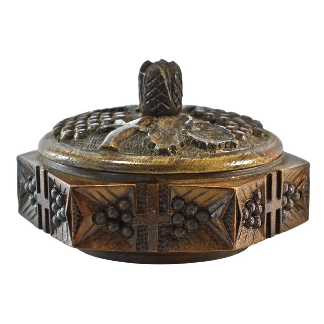 Mid 20th Century Black Forest Carved Wood Box For Sale - Image 5 of 5