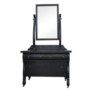Black Antique Webster Dresser with Tilting Mirror For Sale