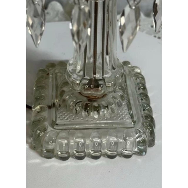 Early 20th Century Electrified Clear Luster Boudoir Lamps With Frosted Grape Shades - Pair For Sale - Image 10 of 12