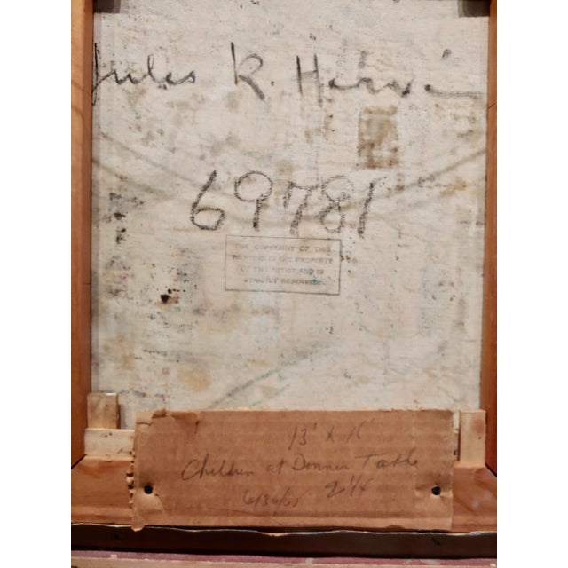 Jules Rene Herve -Children at the Breakfast Table - Oil Painting For Sale - Image 10 of 12