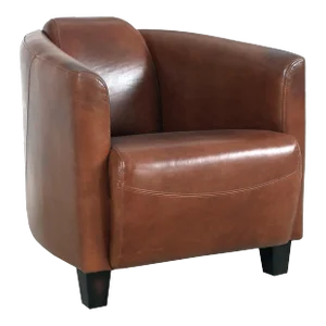 Pasargad Home Madison Top Grain Leather Armchair, Brown