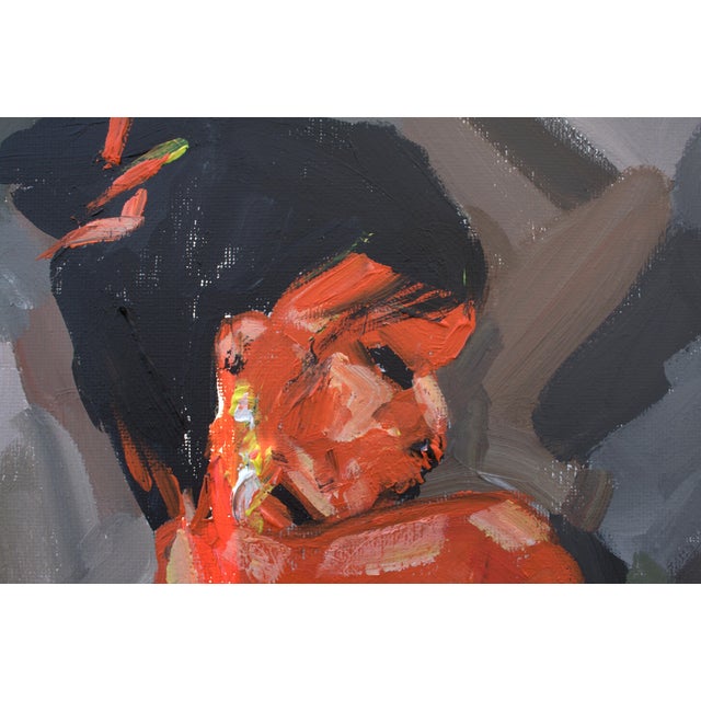 Early 21st Century Natalia Vypritskaia, Study of a Red Nude, Oil on Canvas For Sale - Image 5 of 7