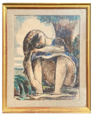 Marcel Gromaire, The Feet in Water, 1925, Watercolor and Ink