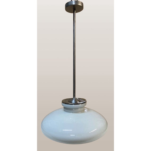 Opaline Glass Pendant Lamp for Kitchen Counter Upcycled from Vintage Glass Shade, 1960 For Sale - Image 16 of 16