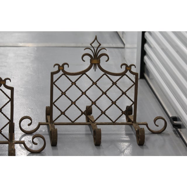 Brown Royal Lily Wrought Iron Grids, Set of 2 For Sale - Image 8 of 18