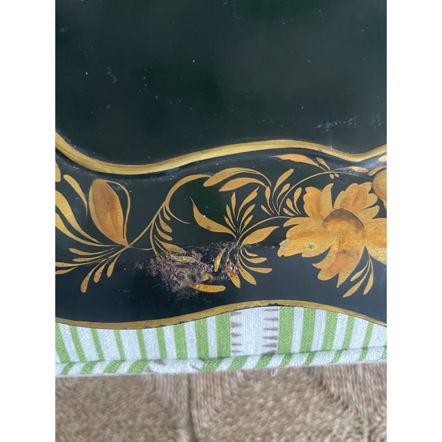 Metal Antique Painted Tole Tray For Sale - Image 7 of 7