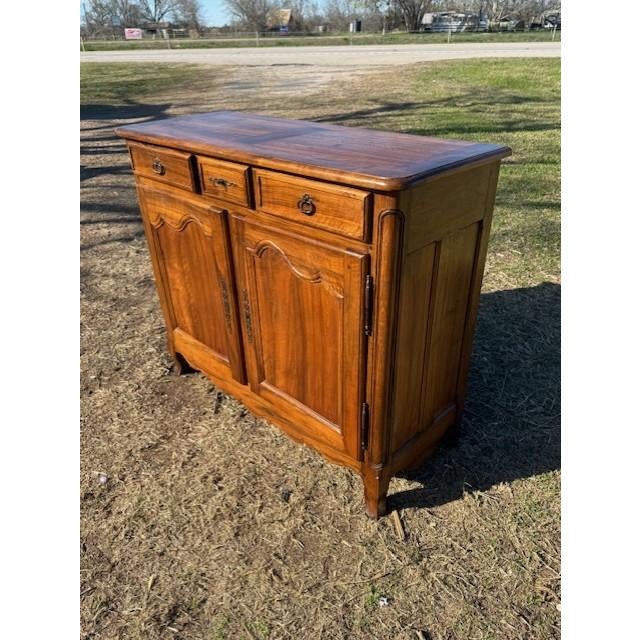 19th Century French Country Louis XV Solid Walnut Sideboard / Buffet For Sale - Image 16 of 16