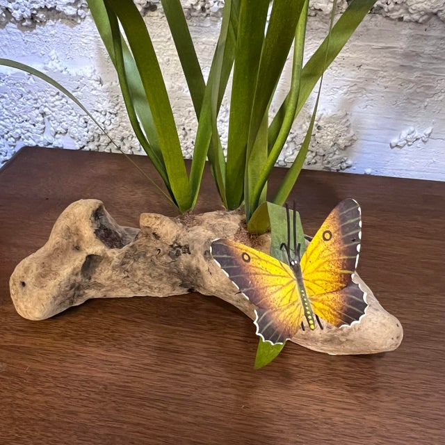 1970s 1970s Vintage Charles Allen Metal Iris & Butterfly Sculpture For Sale - Image 5 of 6