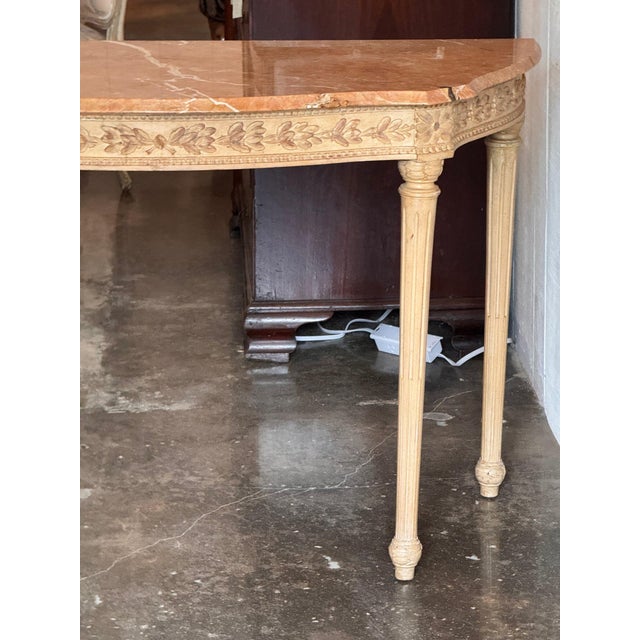 Mid 20th Century Mid 20th Century Italian Louis XVI Style Console With Rouge Marble Top For Sale - Image 5 of 13